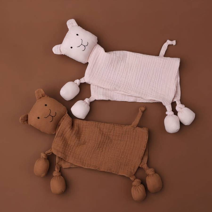 Baby Plush Bear Lovey Comforter Soft Cuddly Toy for Infants
