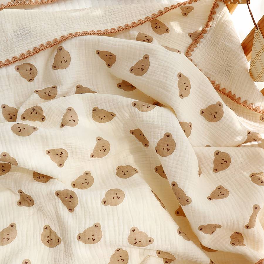 Little Brown Bear Baby Blanket Soft Cozy Toddler Bedding Gift