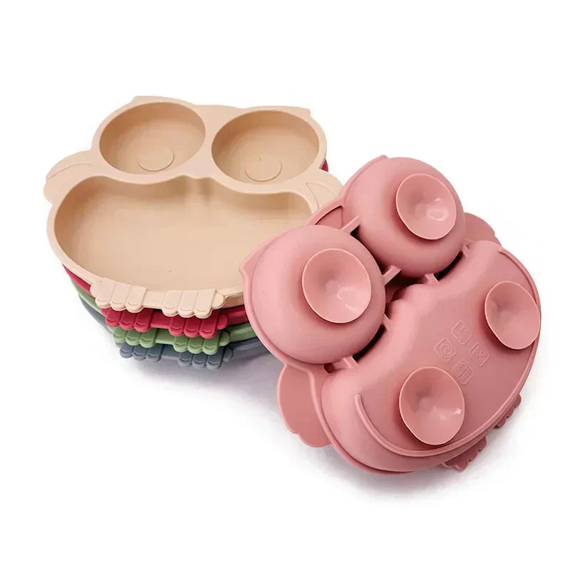 Baby Suction Plate Toddler Feeding Dish Non Slip Infant Bowl