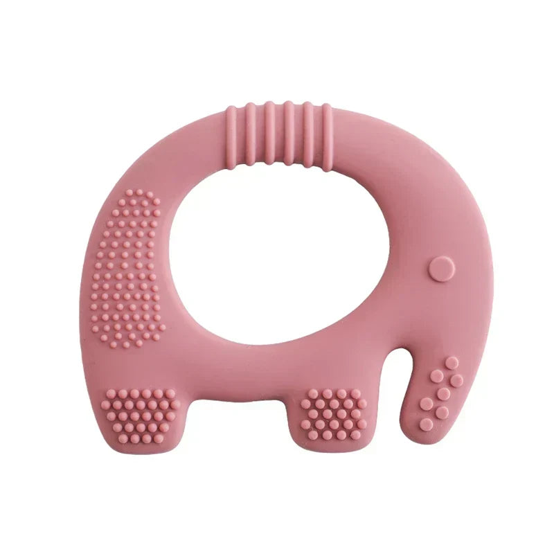 Baby Elephant Teething Ring Soft Silicone Toddler Teether Toy