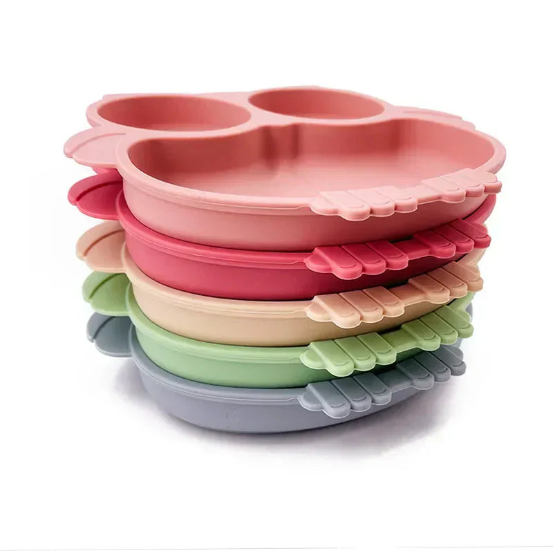 Baby Suction Plate Toddler Feeding Dish Non Slip Infant Bowl