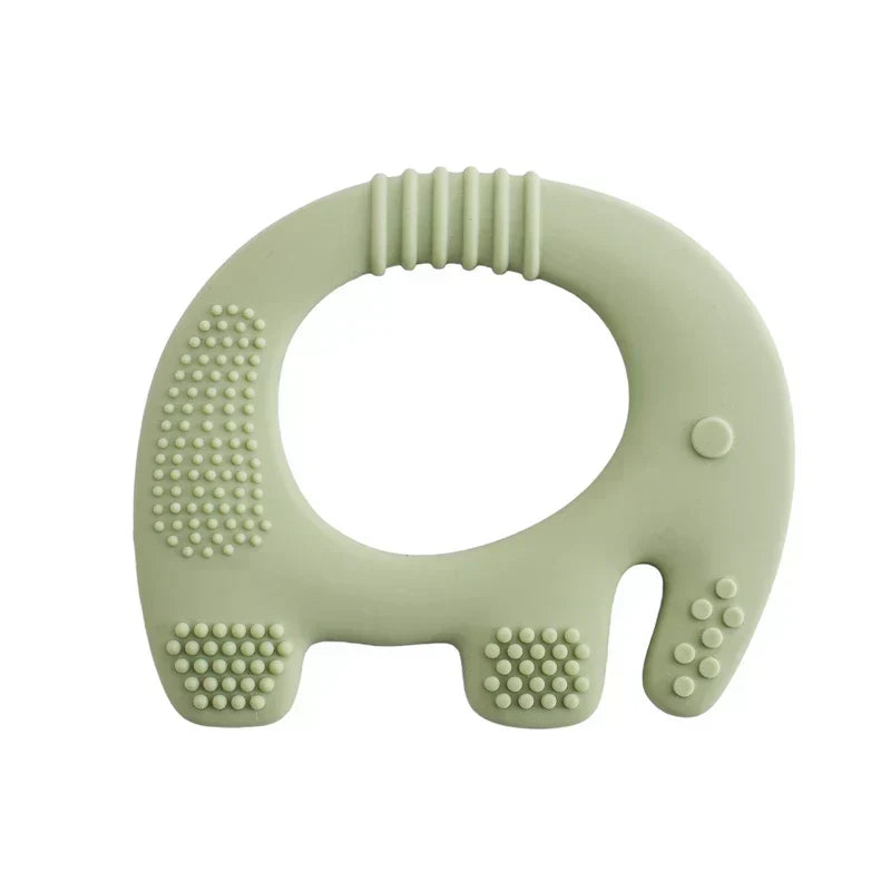 Baby Elephant Teething Ring Soft Silicone Toddler Teether Toy