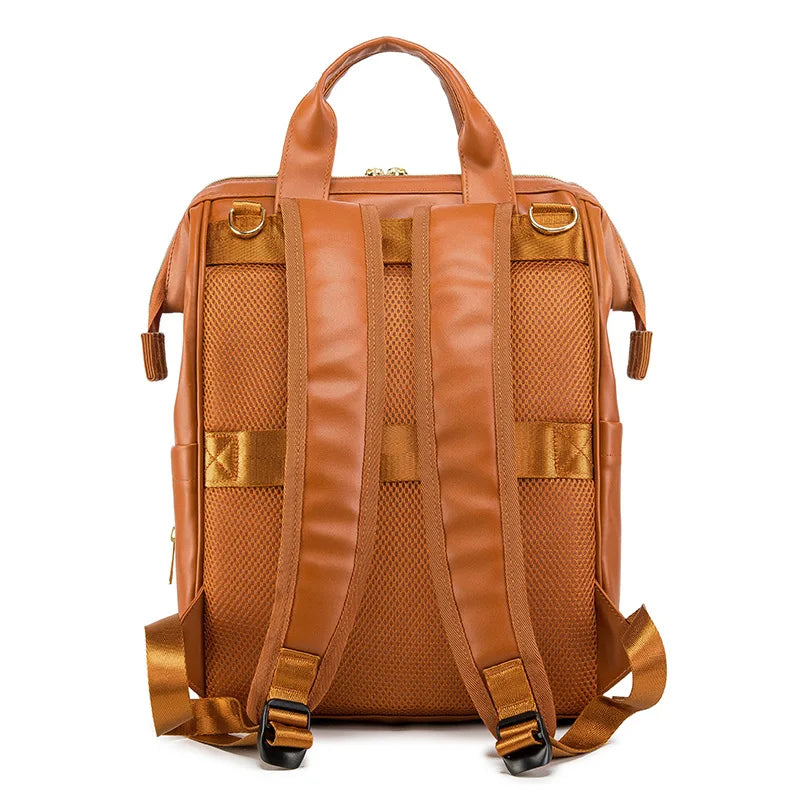 Vintage Leather Diaper Bag Crossbody Messenger Bag for Moms