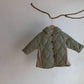 Toddler Boys Khaki Green Puffer Jacket with Pointed Hood