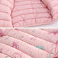 Baby Girls Pink Puffer Jacket with Hood and Cute Ear Details