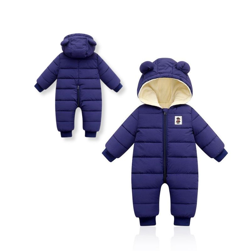 Cozy Winter Baby Romper Warm Fleece Infant Snowsuit