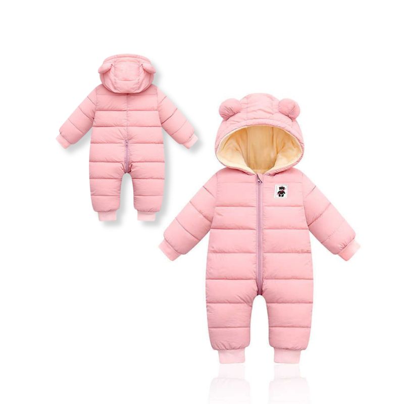 Cozy Winter Baby Romper Warm Fleece Infant Snowsuit