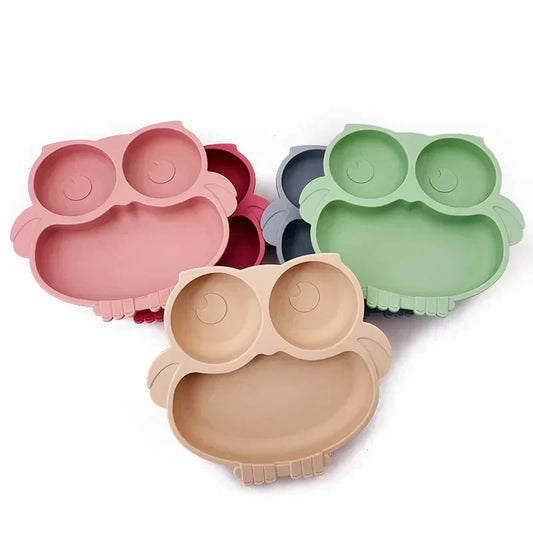 Baby Suction Plate Toddler Feeding Dish Non Slip Infant Bowl