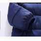 Dark Blue Baby Boys Puffer Jacket with Soft Velvet Lining Toddler Winter Coat
