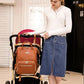 Vintage Leather Diaper Bag Crossbody Messenger Bag for Moms
