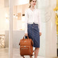 Vintage Leather Diaper Bag Crossbody Messenger Bag for Moms