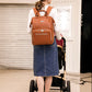 Vintage Leather Diaper Bag Crossbody Messenger Bag for Moms