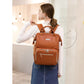 Vintage Leather Diaper Bag Crossbody Messenger Bag for Moms