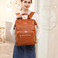 Vintage Leather Diaper Bag Crossbody Messenger Bag for Moms
