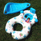 Baby Float with Sunshade White Infant Swim Ring UV Protection Pool Tube